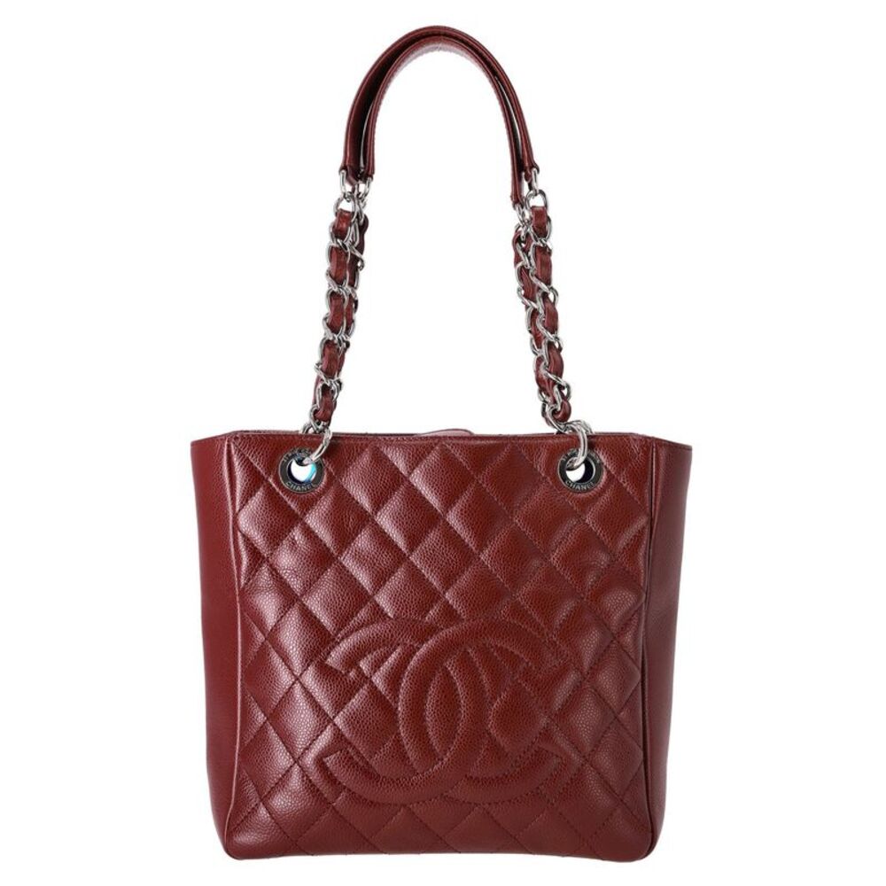 Chanel 'CC' Logo Caviar Leather Petite Shopping Tote Bag